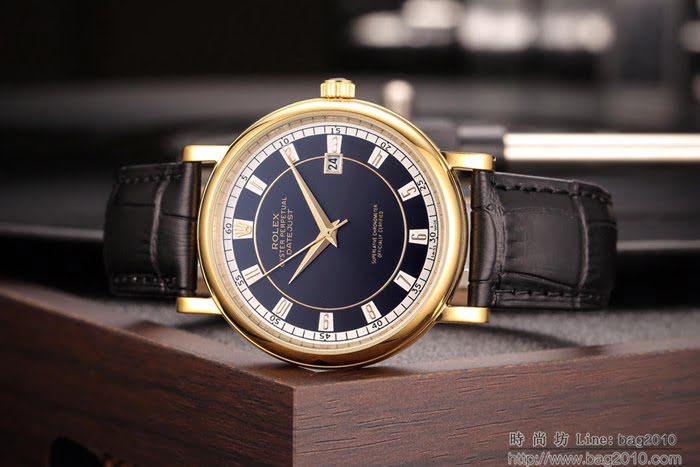 ROLEX勞力士 男士腕表 奢華高貴 西鐵城8215機芯 真皮錶帶  wssb4567